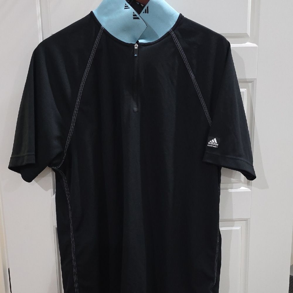 Adidas Men's Black and Blue Rash Guard
